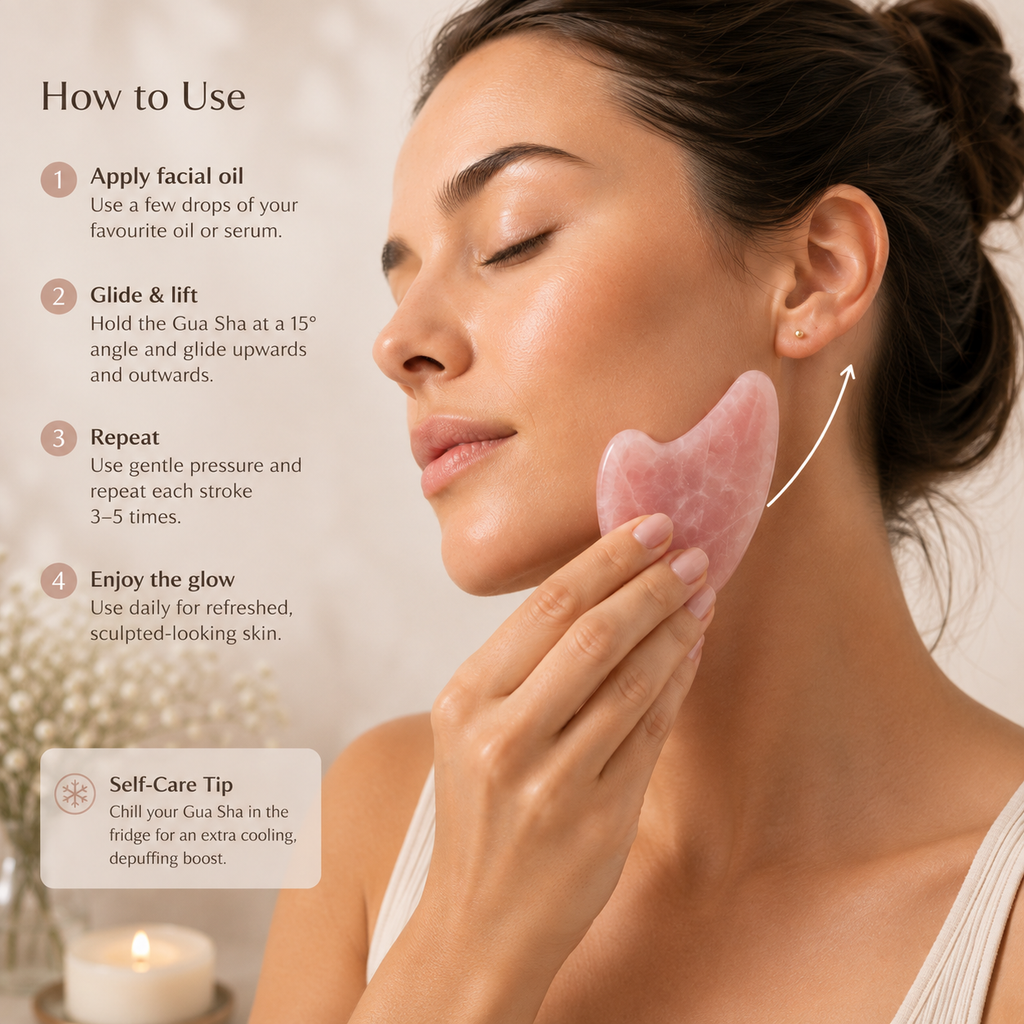Rose Quartz Gua Sha Facial Massage Tool