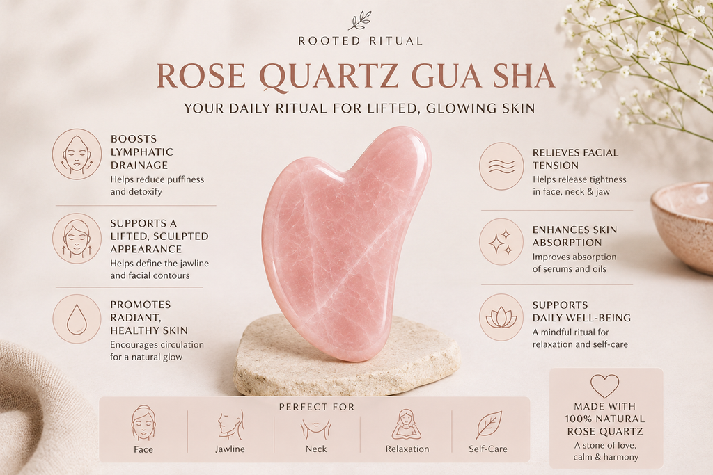 Rose Quartz Gua Sha Facial Massage Tool