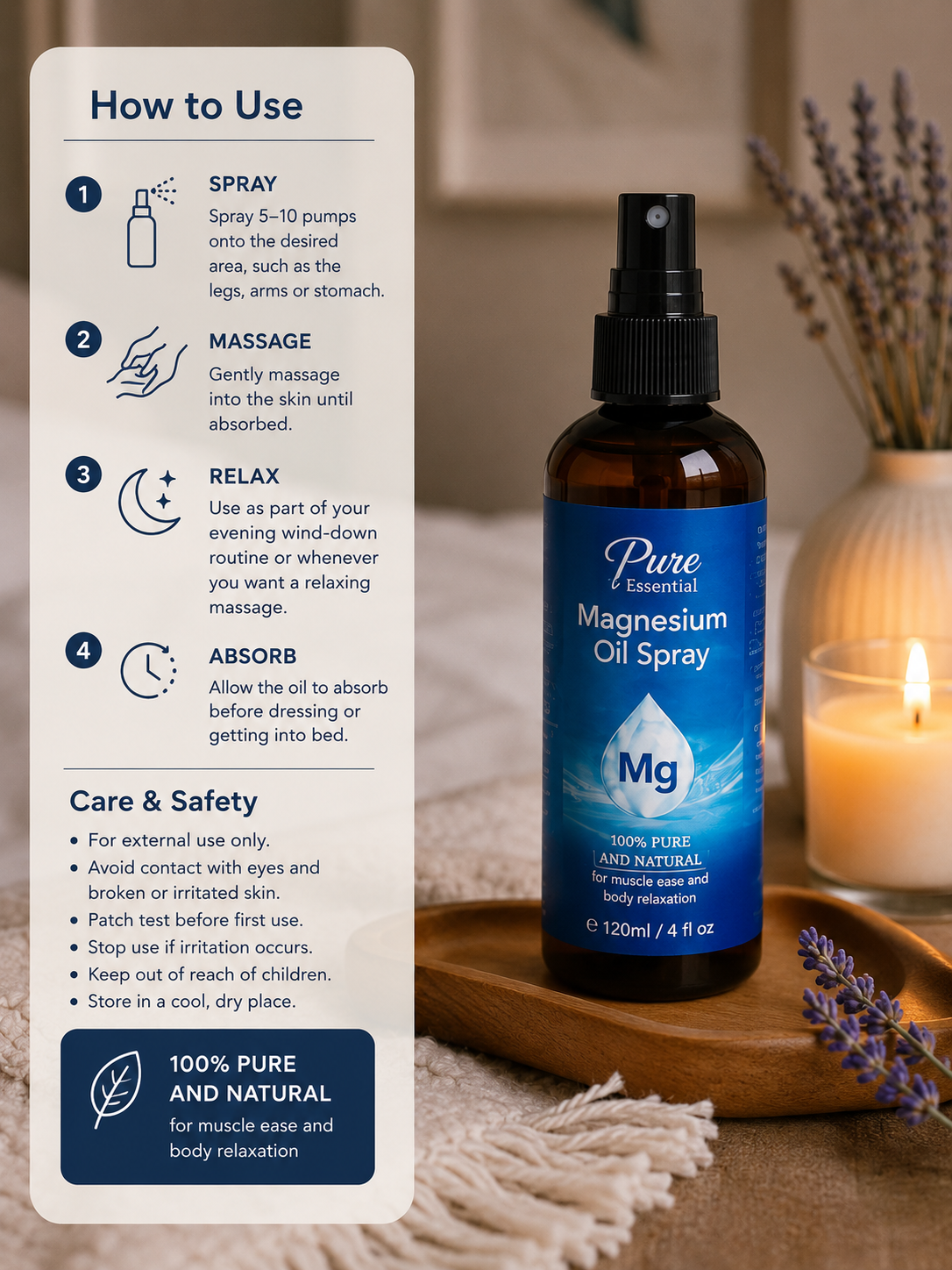 Magnesium Body Oil Spray | Relaxation & Night-Time Routine